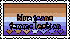 Blue Jeans Femme Lesbian Stamp Blue Jeans Femme Lesbian Stamp