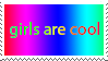 Multicolor Girls Are Cool Stamp