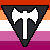 Labrys Lesbian (Orange-Pink) Emoticon 3