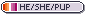 Lesbian Flag He/She/Pup Tiny Identity Button