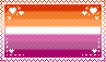 Sunset Lesbian Flag With Hearts Stamp Sunset Lesbian Flag With Hearts Stamp