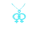 Cyan Shining Glitter Double Venus Necklace GIF Cyan Shining Glitter Double Venus Necklace GIF
