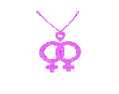 Magenta Shining Glitter Double Venus Necklace GIF