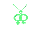 Green Shining Glitter Double Venus Necklace GIF Green Shining Glitter Double Venus Necklace GIF
