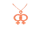 Orange Shining Glitter Double Venus Necklace GIF Orange Shining Glitter Double Venus Necklace GIF