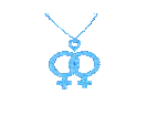 Light Blue Shining Glitter Double Venus Necklace GIF Light Blue Shining Glitter Double Venus Necklace GIF