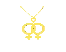 Yellow Shining Glitter Double Venus Necklace GIF Yellow Shining Glitter Double Venus Necklace GIF