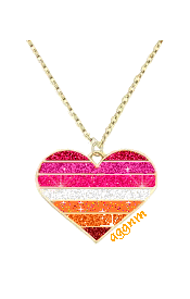 Shining Glitter Lesbian Flag Golden Necklace GIF