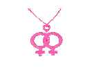 Pink Shining Glitter Double Venus Necklace GIF Pink Shining Glitter Double Venus Necklace GIF