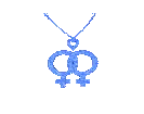 Blue Shining Glitter Double Venus Necklace GIF Blue Shining Glitter Double Venus Necklace GIF