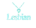 Cyan Shining Glitter Lesbian Necklace GIF