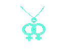 Turquoise Shining Glitter Double Venus Necklace GIF Turquoise Shining Glitter Double Venus Necklace GIF