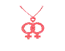 Light Red Shining Glitter Double Venus Necklace GIF Light Red Shining Glitter Double Venus Necklace GIF