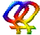 Squiggly Rainbow Double Venus Symbol