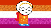 Rose Glitter Lesbian Flag GIF