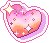 Shiny Lesbian Pride Heart Pixel