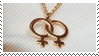 Golden Double Venus Symbol Necklace Stamp