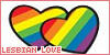 LESBIAN LOVE Rainbow Hearts 100x50