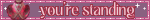 pink sparkle blinkie with alternating text &quot;you&#39;re standing face to face with i told you so&quot;