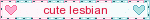 Cute Lesbian Pastel Pink And Blue Hearts Blinkie