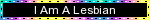 I Am A Lesbian Multicolor Black Blinkie
