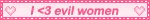 I Heart Evil Women Pink Heart Blinkie I Heart Evil Women Pink Heart Blinkie