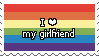 I Love My Girlfriend Gay Stamp