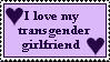 I Love My Transgender Girlfriend Lavender Stamp
