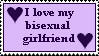 I Love My Bisexual Girlfriend Lavender Stamp I Love My Bisexual Girlfriend Lavender Stamp